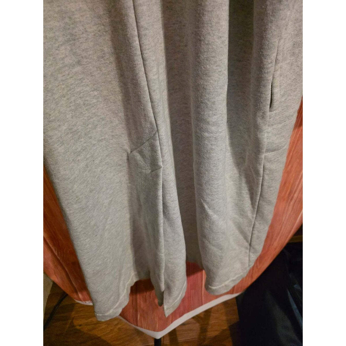 Unbranded Gray Sweatshirt Long Cardigan Duster with Gold Buttons