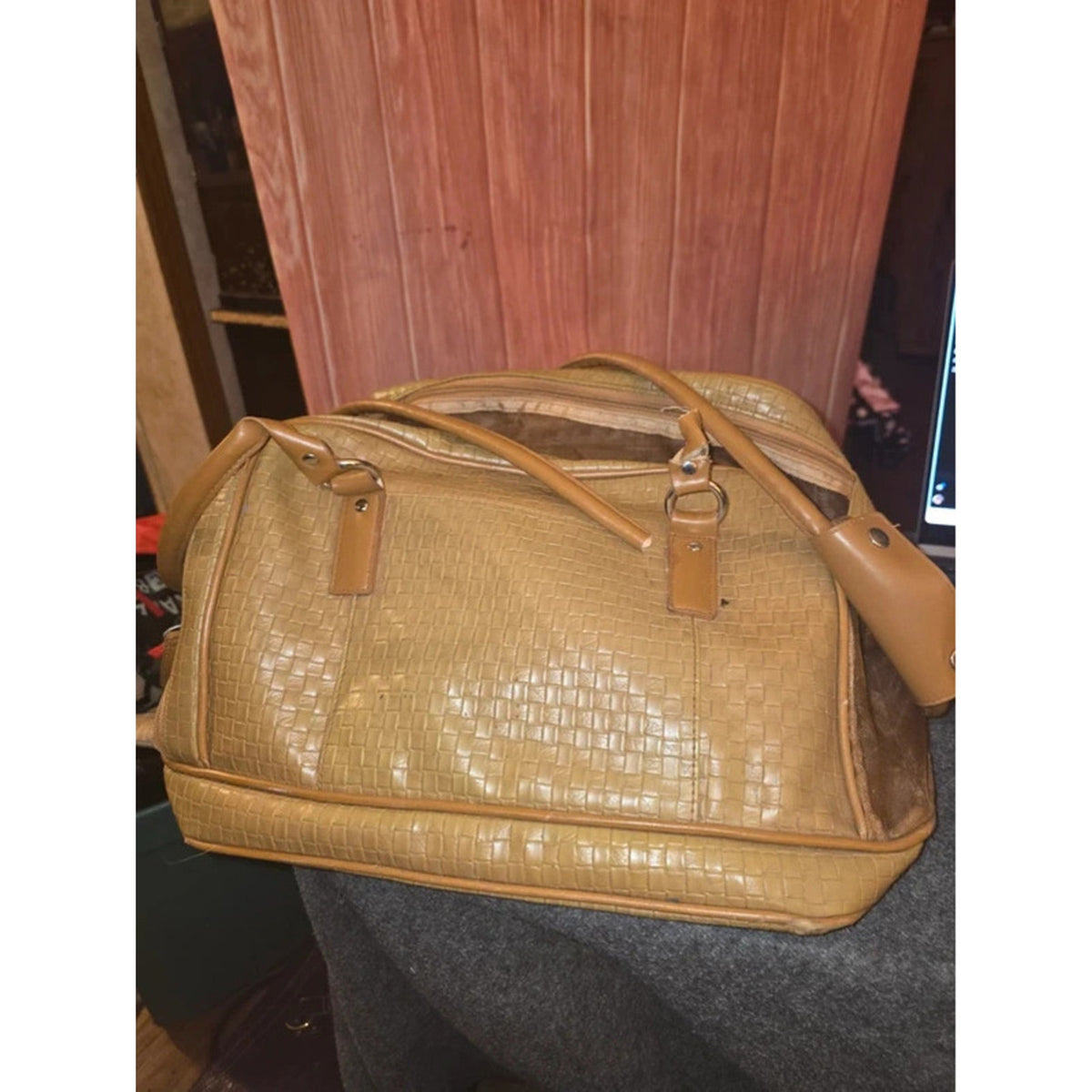 Companion Road Tan Beige Woven Pet Carrier Small Dog Cat Travel TLC Repurpose