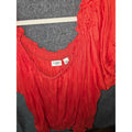 Cato Red Short Sleeve Ruffled Blouse Size 22/24