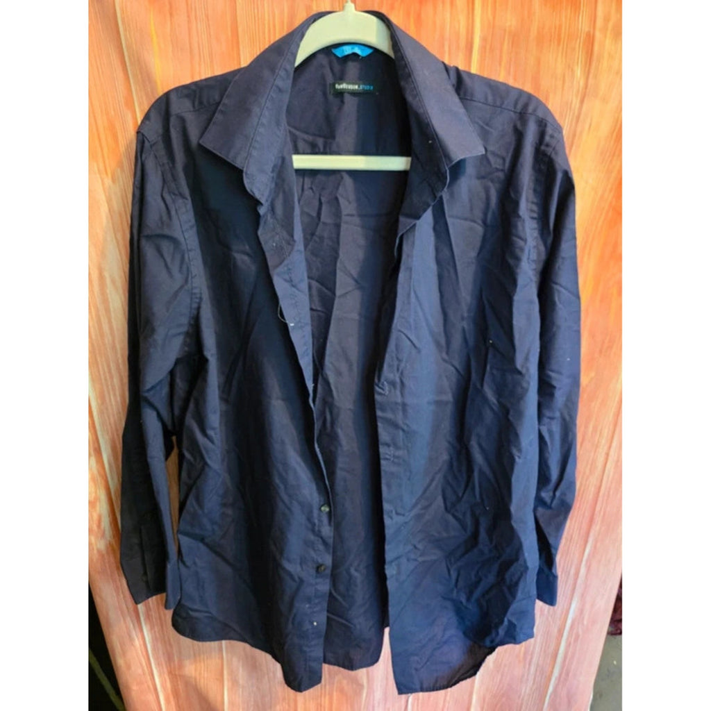 Van Heusen Studio Slim Fit Navy Blue Dress Shirt 16-16.5 32/33
