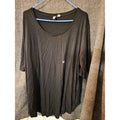 CATO Womens 22/24W Solid Black Scoop Neck Short Sleeve Basic T-Shirt Top