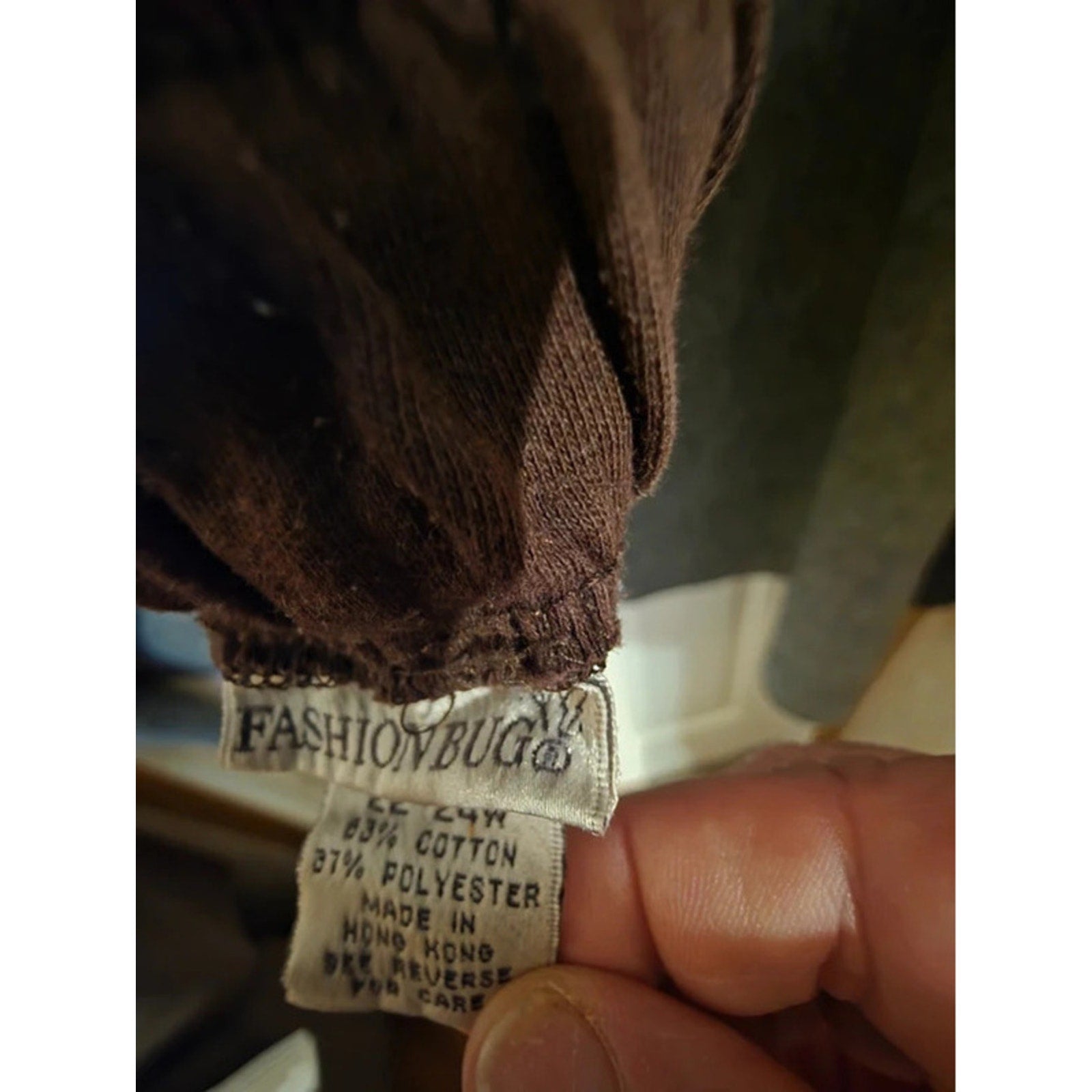 Fashion Bug Womens 22/24W Dark Chocolate Brown Elastic Waist Knit Pants Vintage