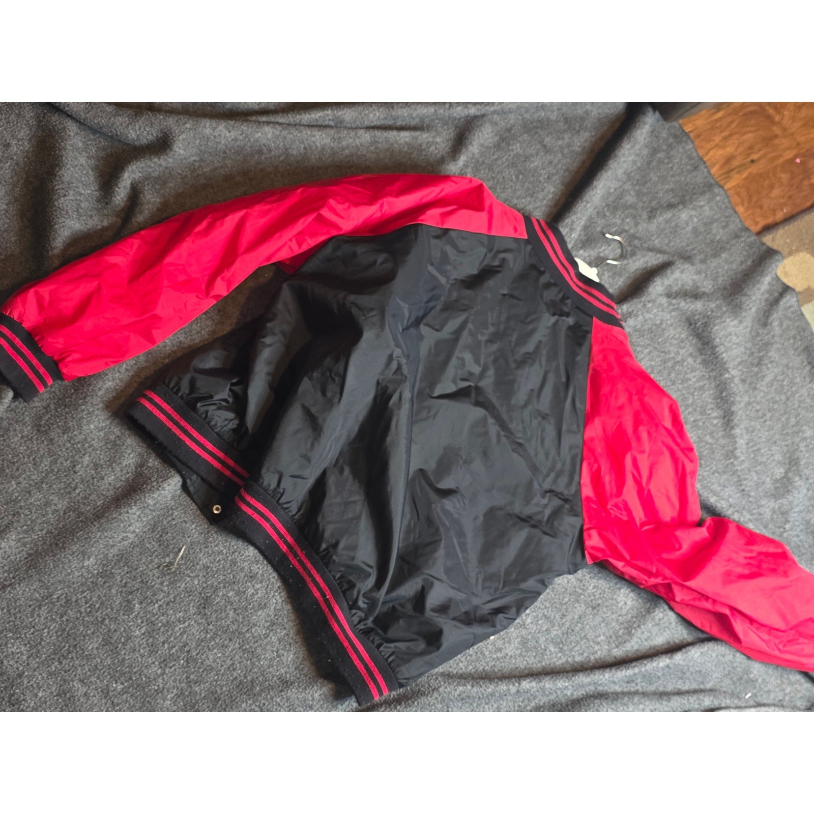 Vintage Russell Athletic Varsity Bomber Jacket XL Black Red Flannel Lined USA