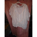 Carolina Colours Plus White Sheer Plaid Layered 2-in-1 Button Top 26W Cotton