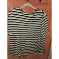 Carolina Colours Plus Striped Short Sleeve T-Shirt Top Tan Black White 20W