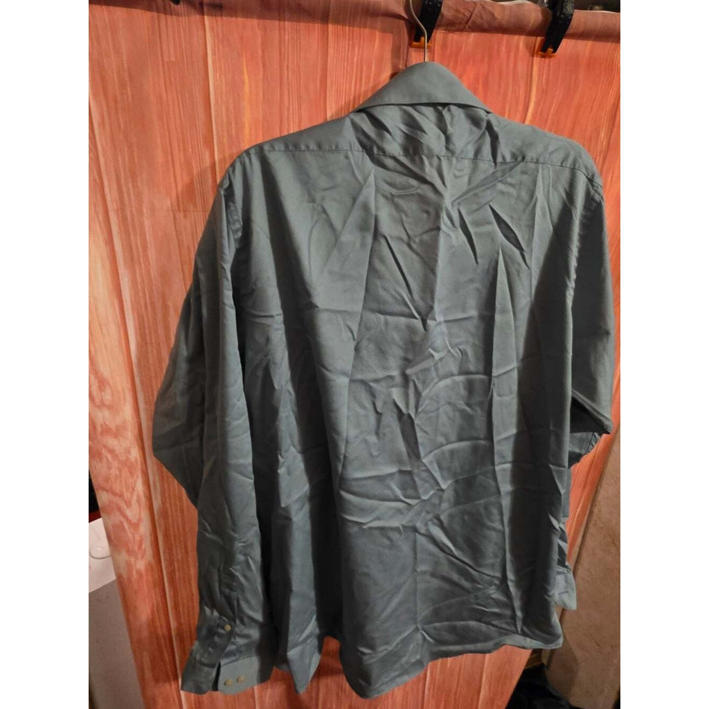 Arrow Wrinkle Free Long Sleeve Button-Down Shirt Blue Men's Large 16.5 36/37