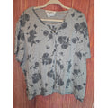 Giorgio Fiorlini Plus Gray Floral Layered Button Top 22/24 Made in USA