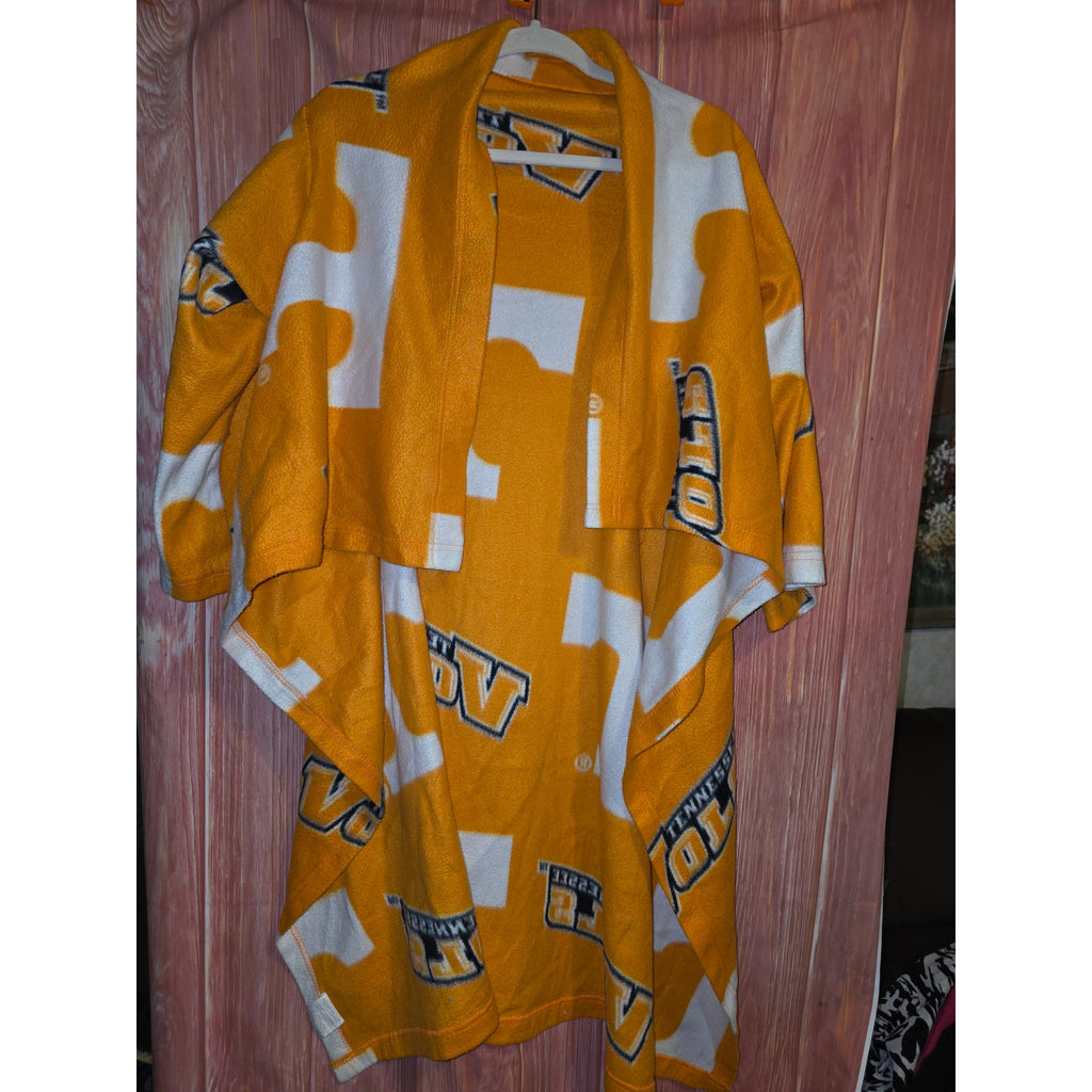 Tennessee Volunteers NCAA Fleece Wrap Shawl Cape Blanket Orange White One Size