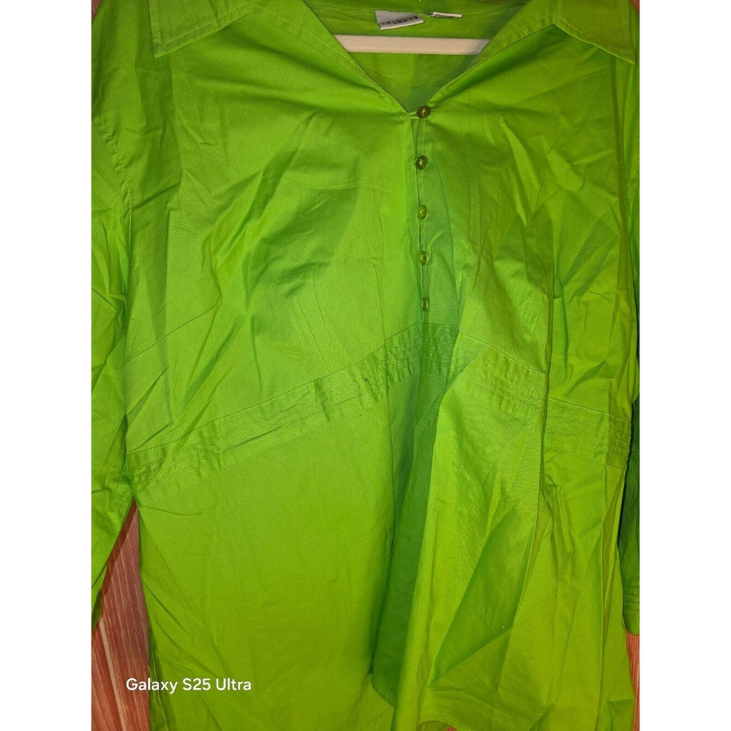 Carolina Colours Plus Lime Green Stretch Blouse Size 24