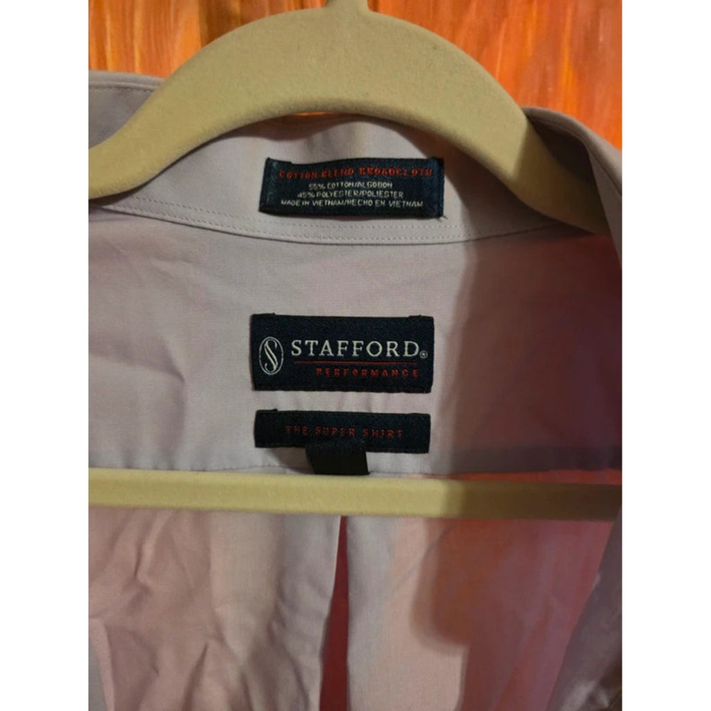Stafford Performance The Super Shirt Mens Dress Shirt Long Sleeve Lavender Lilac