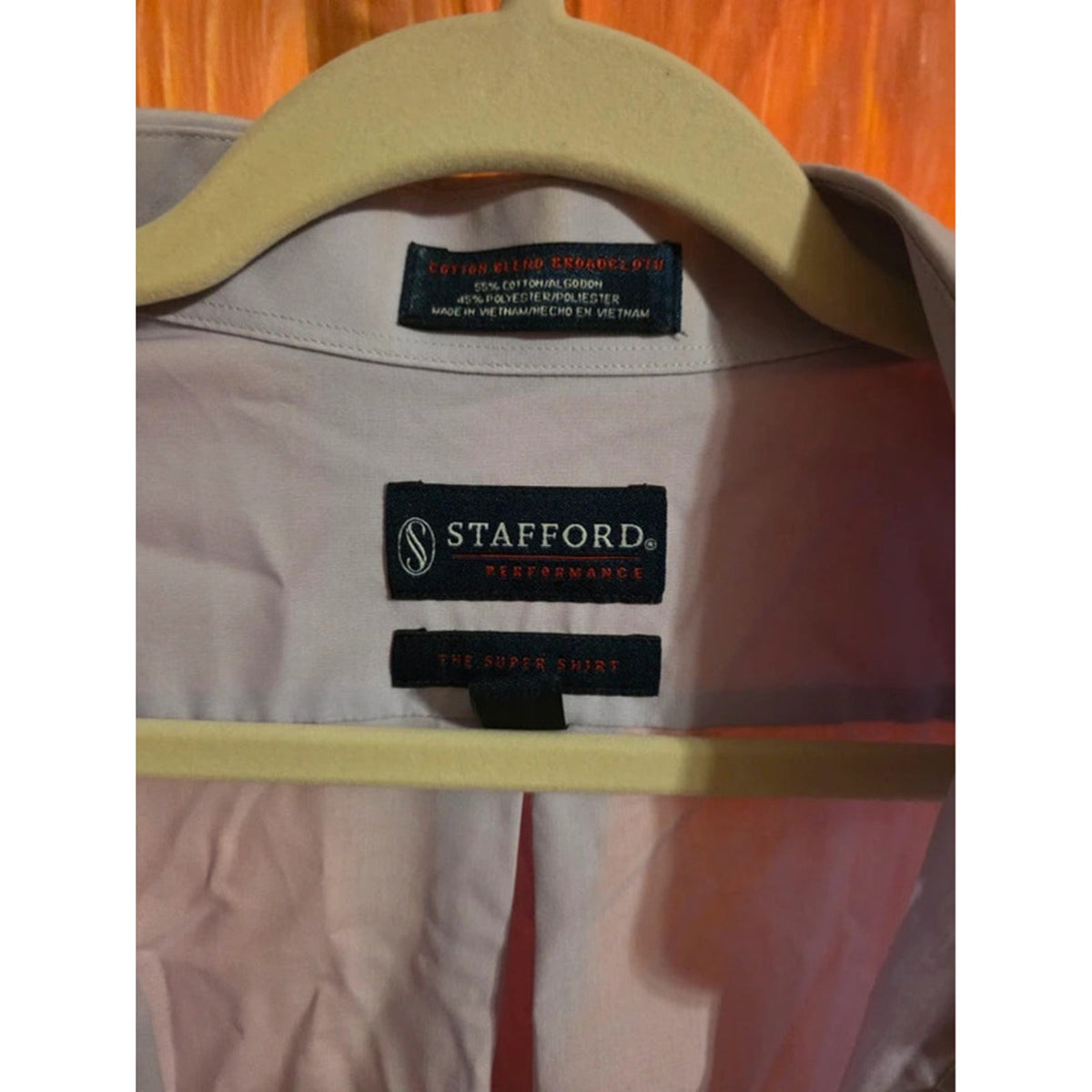 Stafford Performance The Super Shirt Mens Dress Shirt Long Sleeve Lavender Lilac