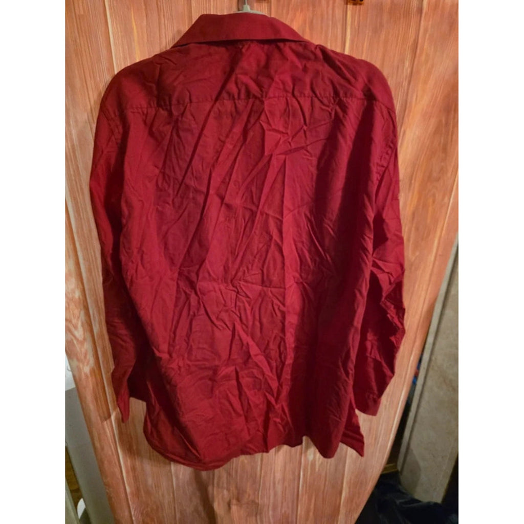 Adrienne Vittadini Mens Crimson Red Dress Shirt Long Sleeve 17-17.5 36/37 Tall