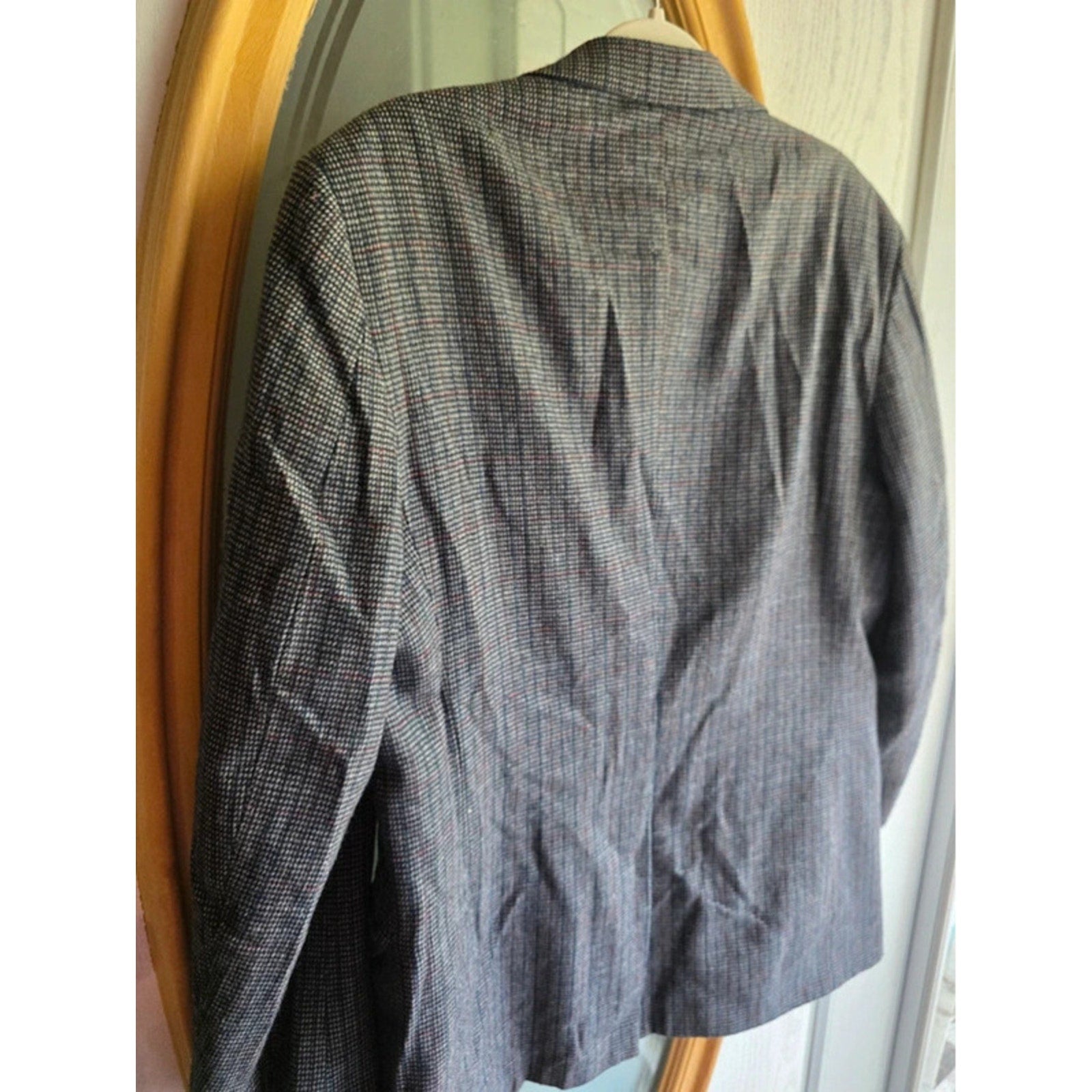 Vintage Haggar Tweed Plaid Houndstooth Blazer Sport Coat Made in USA 2-Button