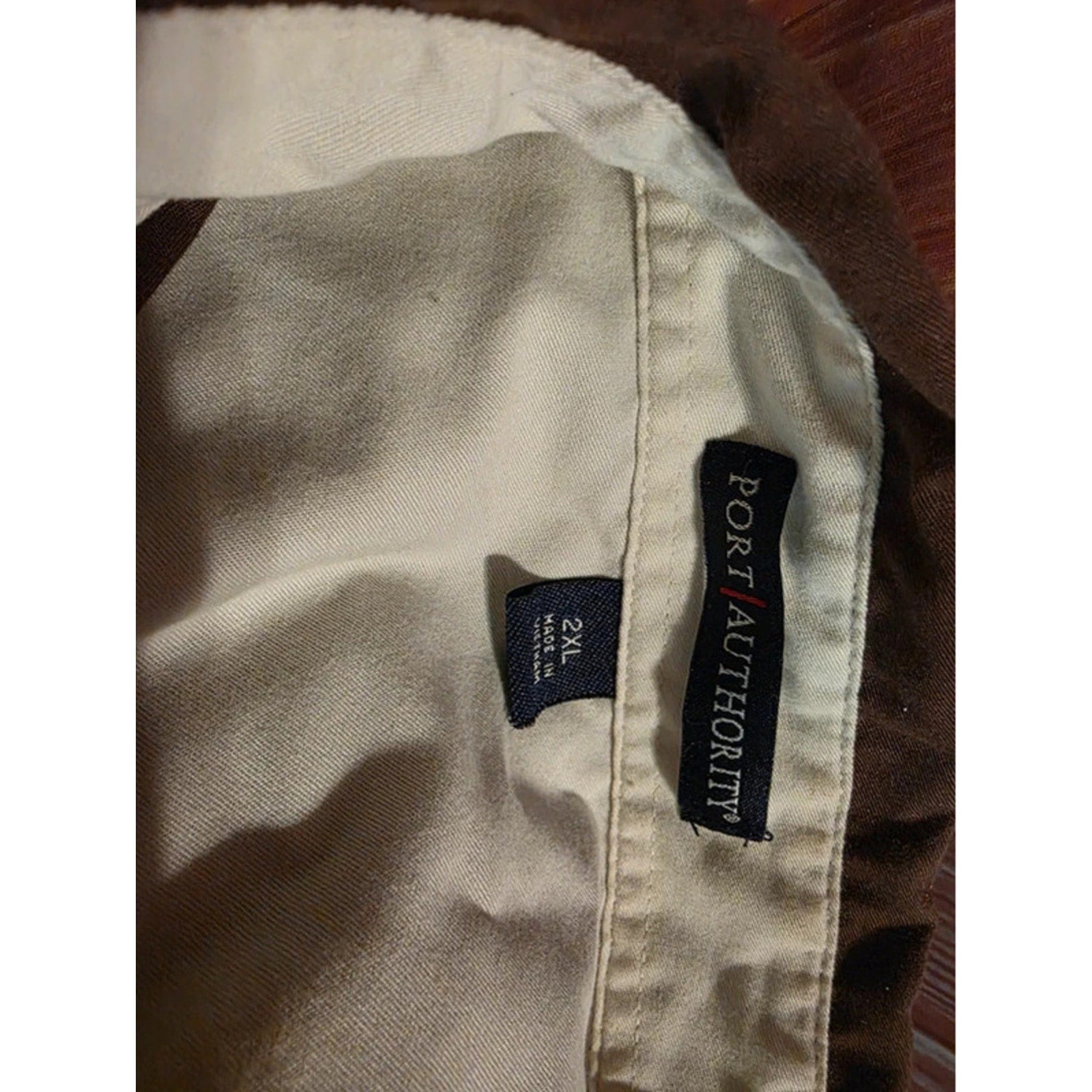 3 Size 2XL Port Authority Button Down Shirts - Khaki & Brown Workwear