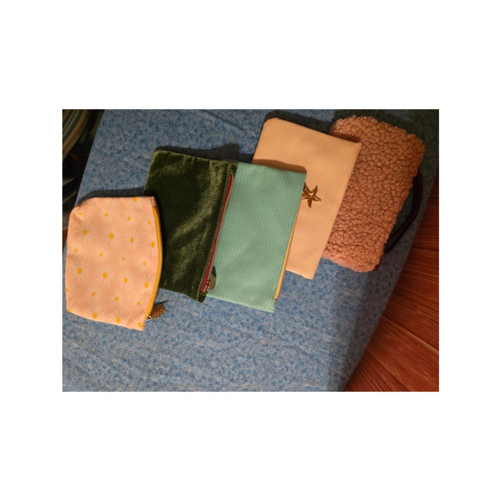 5 Ipsy Makeup Bag Pouches Sherpa Velvet Starfish Daisy Snake Skin Bundle