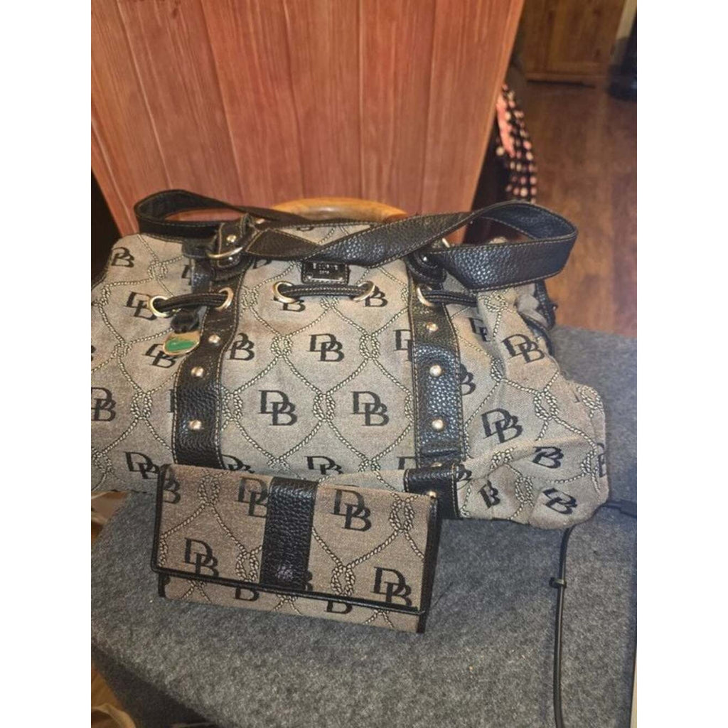 Vintage Dooney & Bourke DB Nautical Rope Monogram Shoulder Bag & Matching Wallet