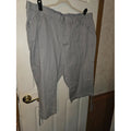 Cato Cargo Drawstring Hem Capri Pants 26W Light Gray Cropped