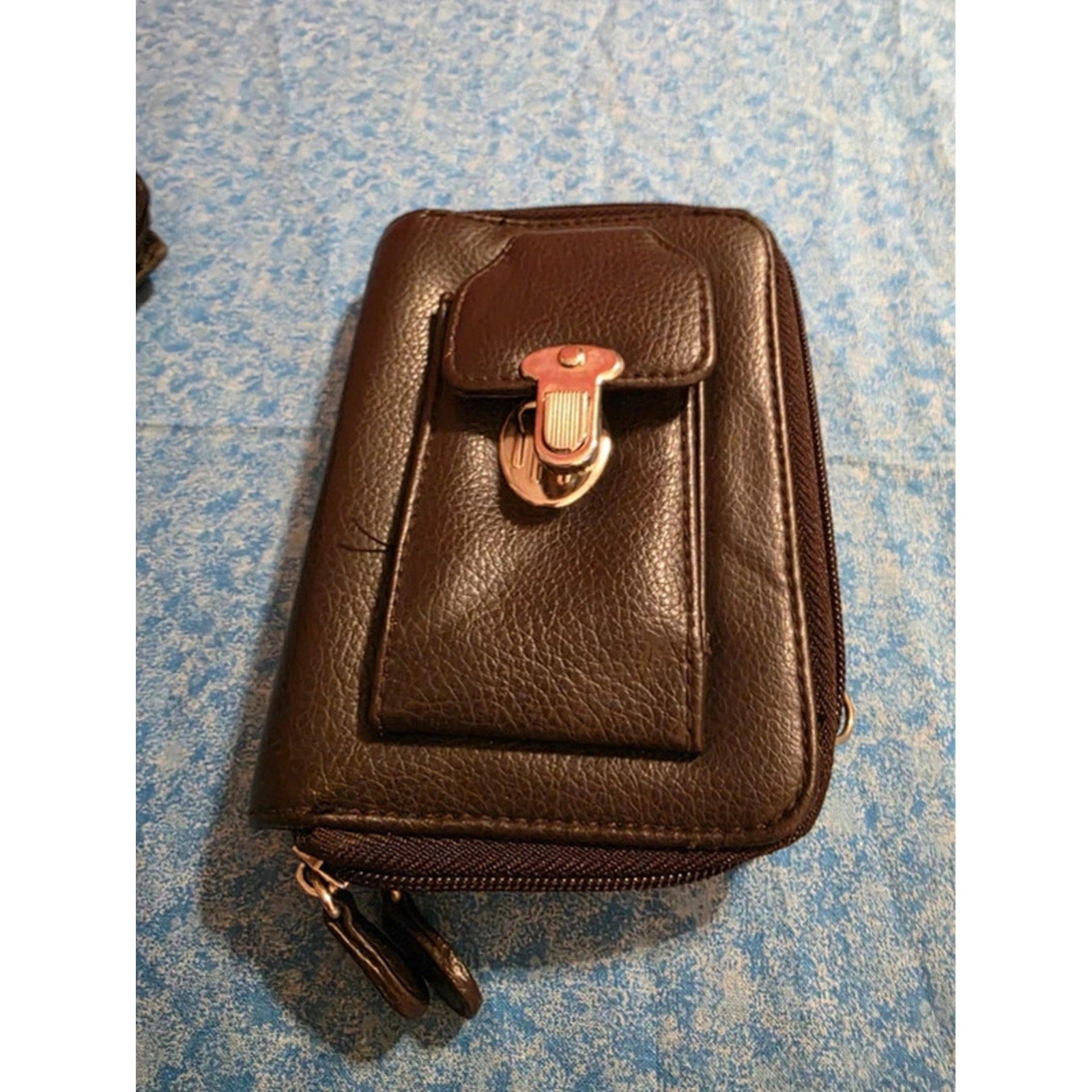 4 Vintage Leather Wallets Checkbook Organizer Snap Pocket Card Holder Set