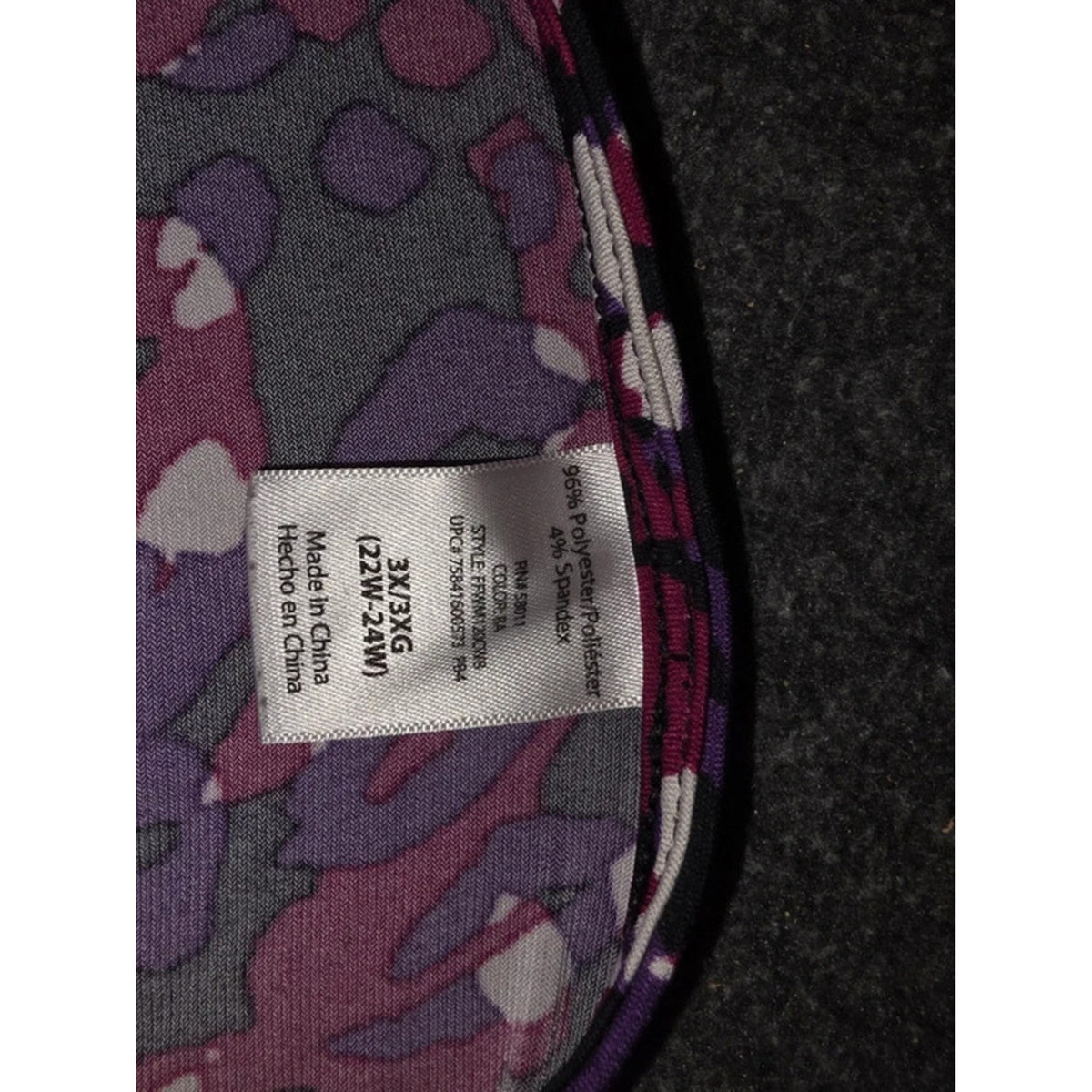 Women’s Plus Size 3X (22W-24W) Purple Abstract Mosaic Layered Cowl Neck Top