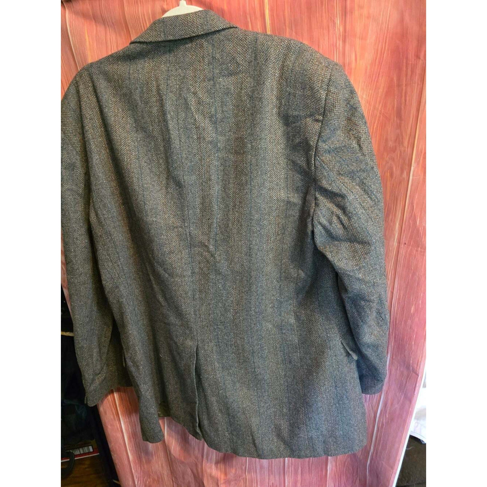 Towncraft Gray Herringbone Tweed Wool Classic Sport Coat Blazer Jacket