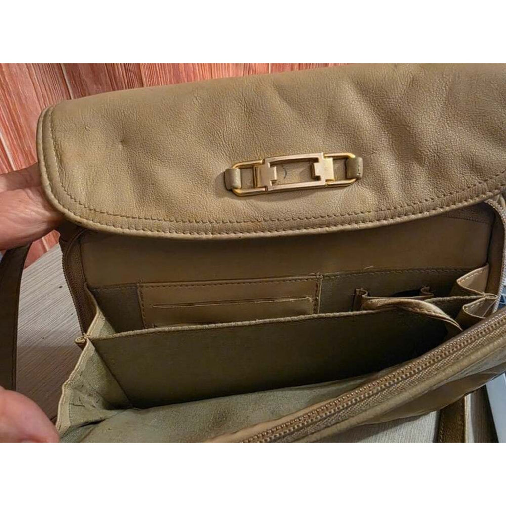Vintage Jaclyn Smith Beige Crossbody Organizer Bag - 80s/90s Retro Wallet Purse