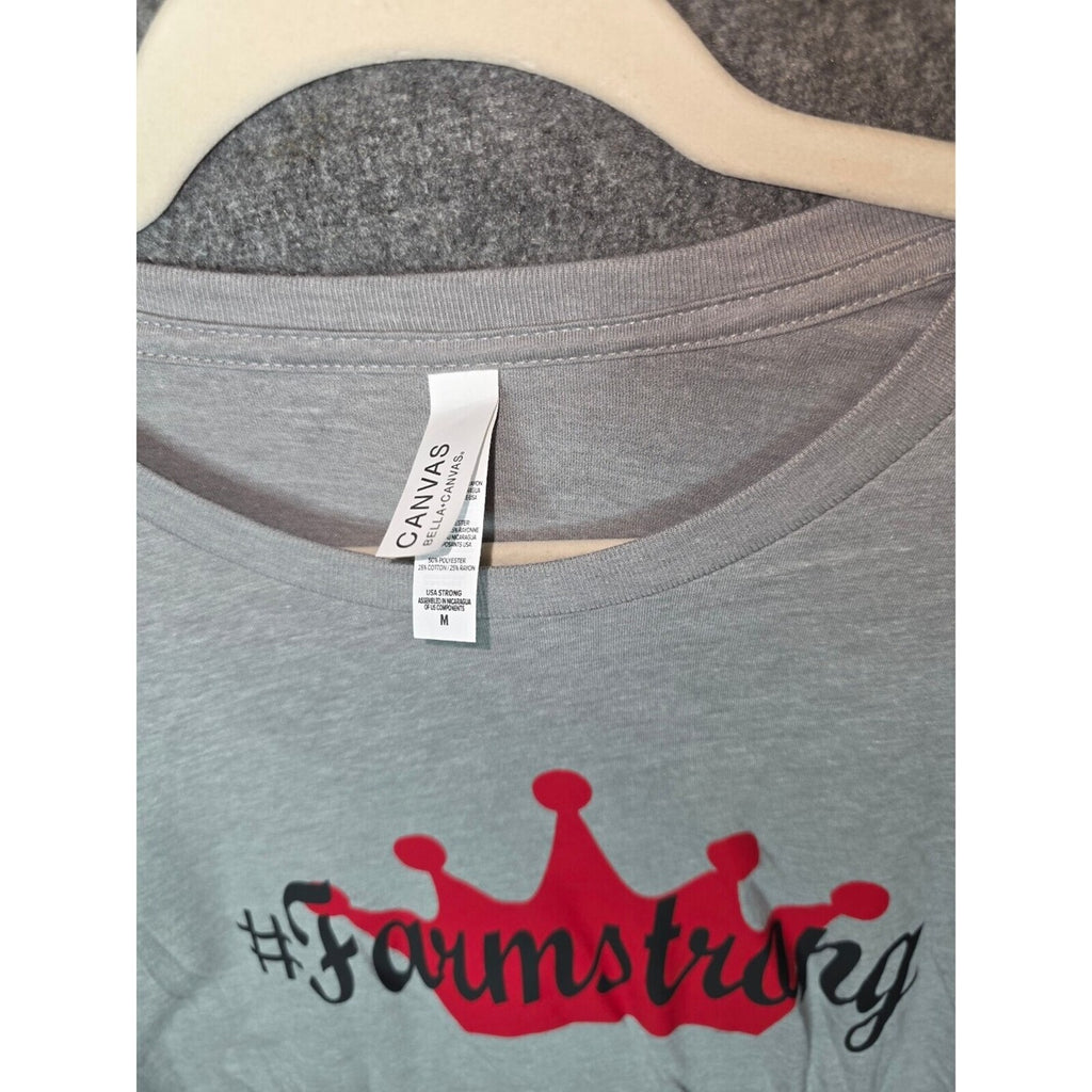 Bella+Canvas Gray #Farmstrong Graphic T-Shirt Medium