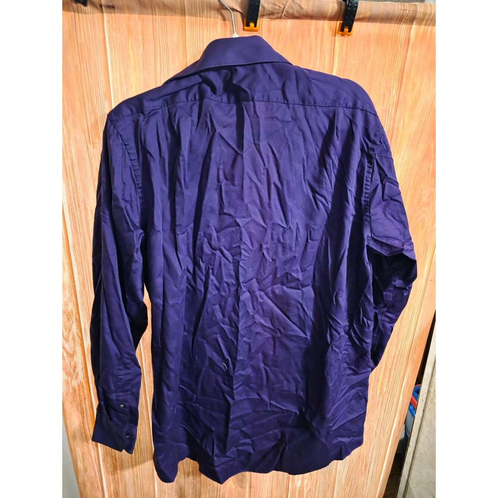 Van Heusen Lux Sateen Regular  Purple Dress Shirt Size 16.5 34/35