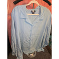 Studio 1940 Womens 30/32W Light Blue Button Down Blouse Long Sleeve Camp Collar