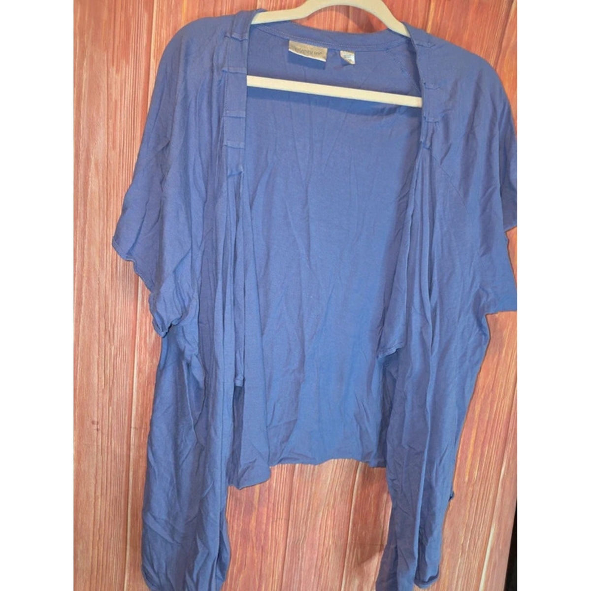Avenue Periwinkle Blue Open Front Waterfall Draped Cardigan Shrug 26/28