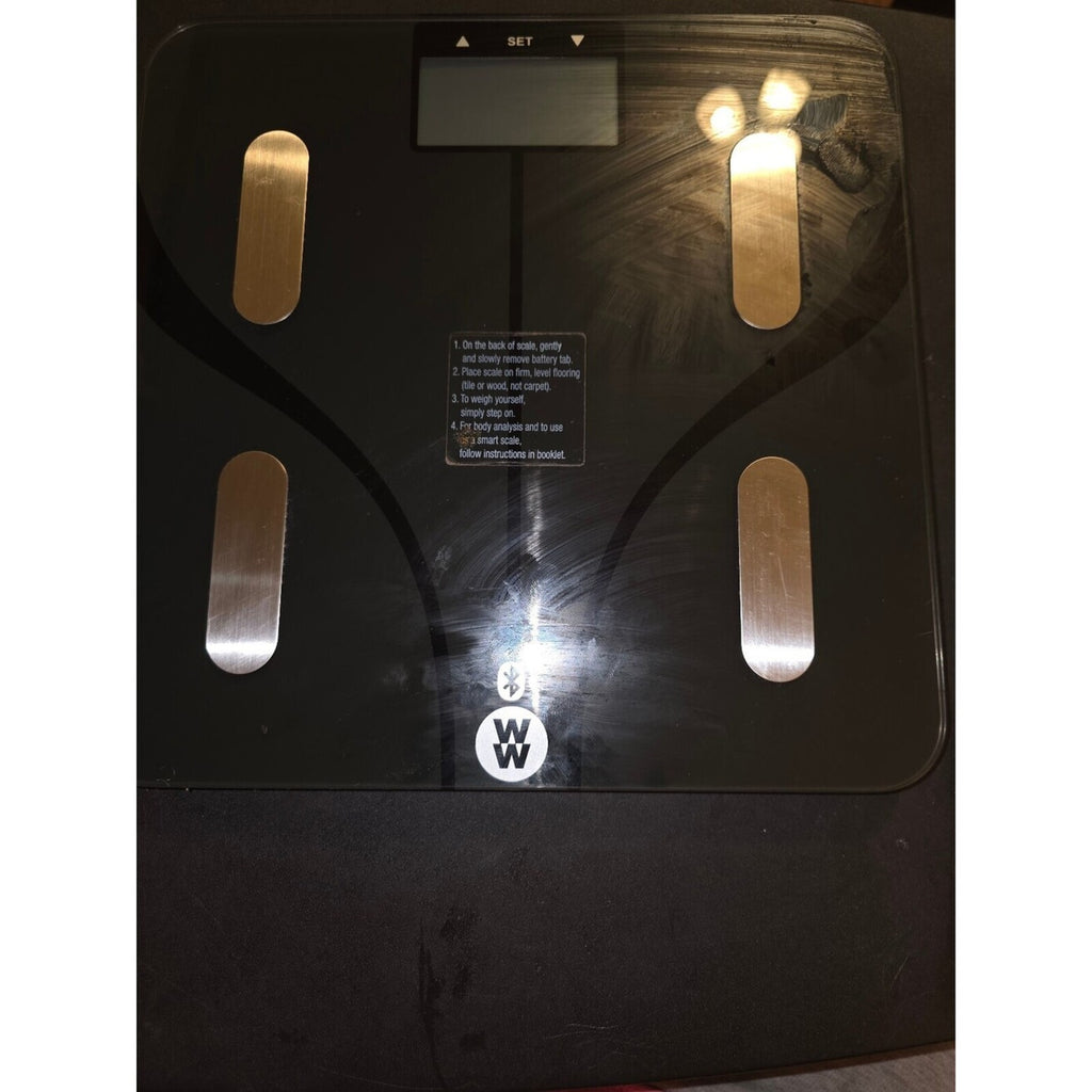 WW by Conair Bluetooth Body Analysis Smart Digital Bathroom Scale Black Glass