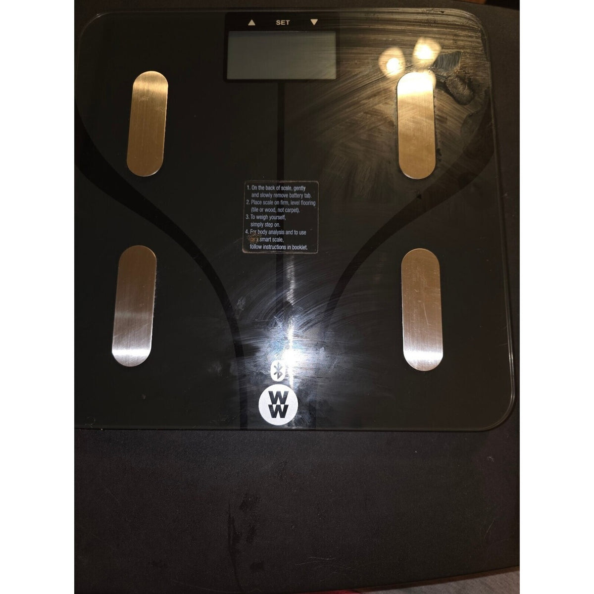 WW by Conair Bluetooth Body Analysis Smart Digital Bathroom Scale Black Glass