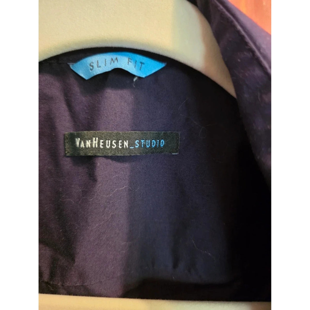 Van Heusen Studio Slim Fit Navy Blue Dress Shirt 16-16.5 32/33