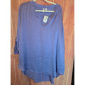 NWT Cato Lavender Purple Satin Split Neck Roll Tab Sleeve Hi-Low Blouse 26/28W