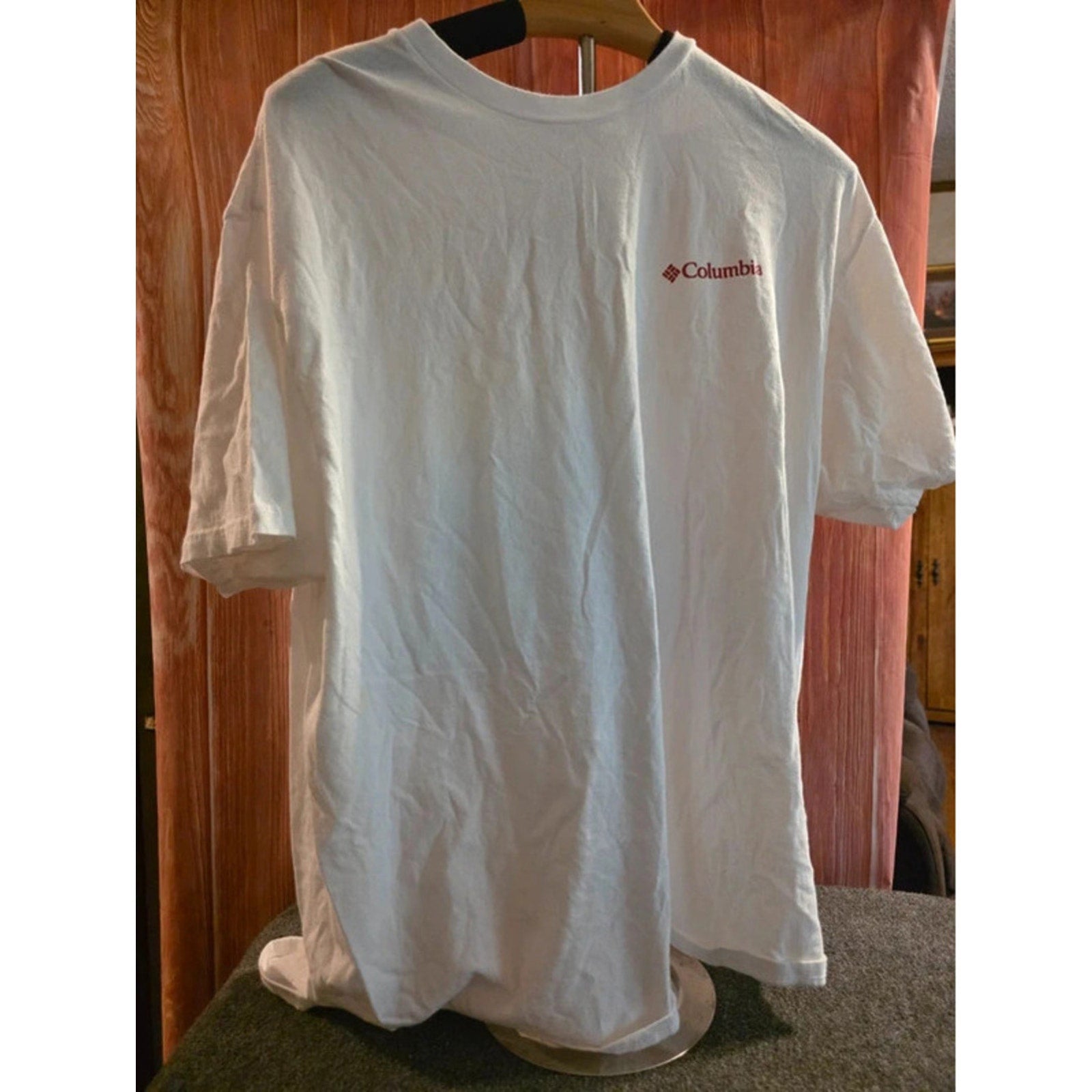 Columbia Men’s XL White Graphic T-Shirt - "Always Outside" Mountain Back Print