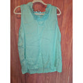 Crown & Ivy Mint Green Sleeveless Ruffle Collar Split V-Neck Tank Top XXL