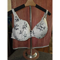 Cacique Lane Bryant Lightly Lined Full Coverage Bra 46C White Black Floral