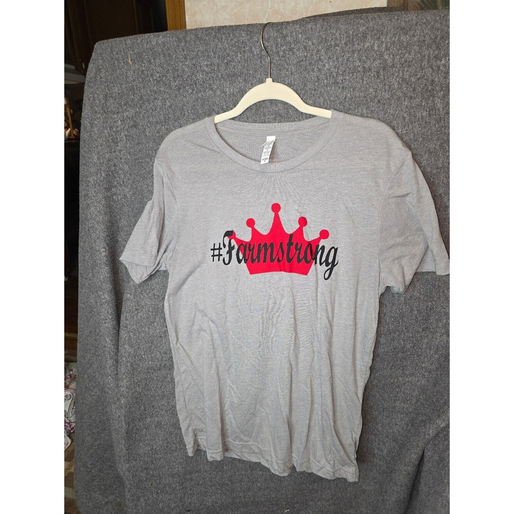 Bella+Canvas Gray #Farmstrong Graphic T-Shirt Medium