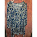 Chic Cato Paisley V-Neck Top Plus Size 18W 20W Sharkbite Hem