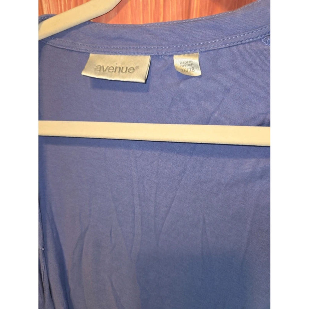 Avenue Periwinkle Blue Open Front Waterfall Draped Cardigan Shrug 26/28