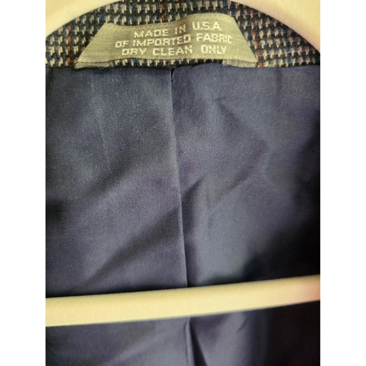 Vintage Haggar Tweed Plaid Houndstooth Blazer Sport Coat Made in USA 2-Button