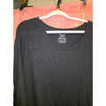 Faded Glory Womens 3X 22W/24W Black Sharkbite Hem Tunic Top 3/4 Ruched Sleeve Tee