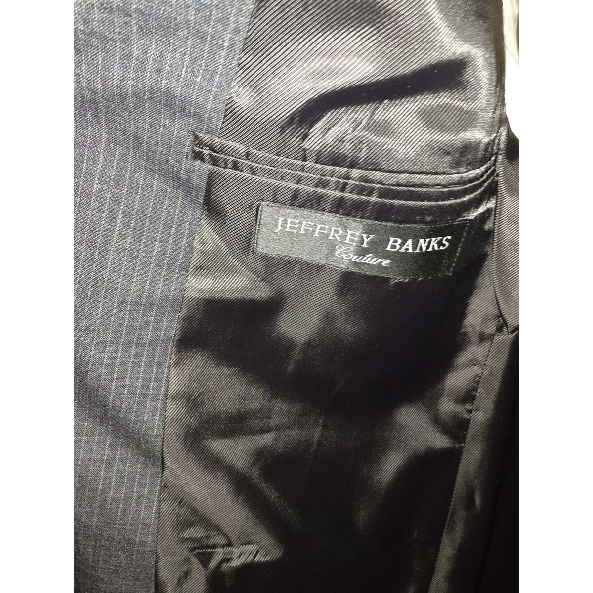 DKNY Mens Sport Coat Dark Grey With Pinstripe