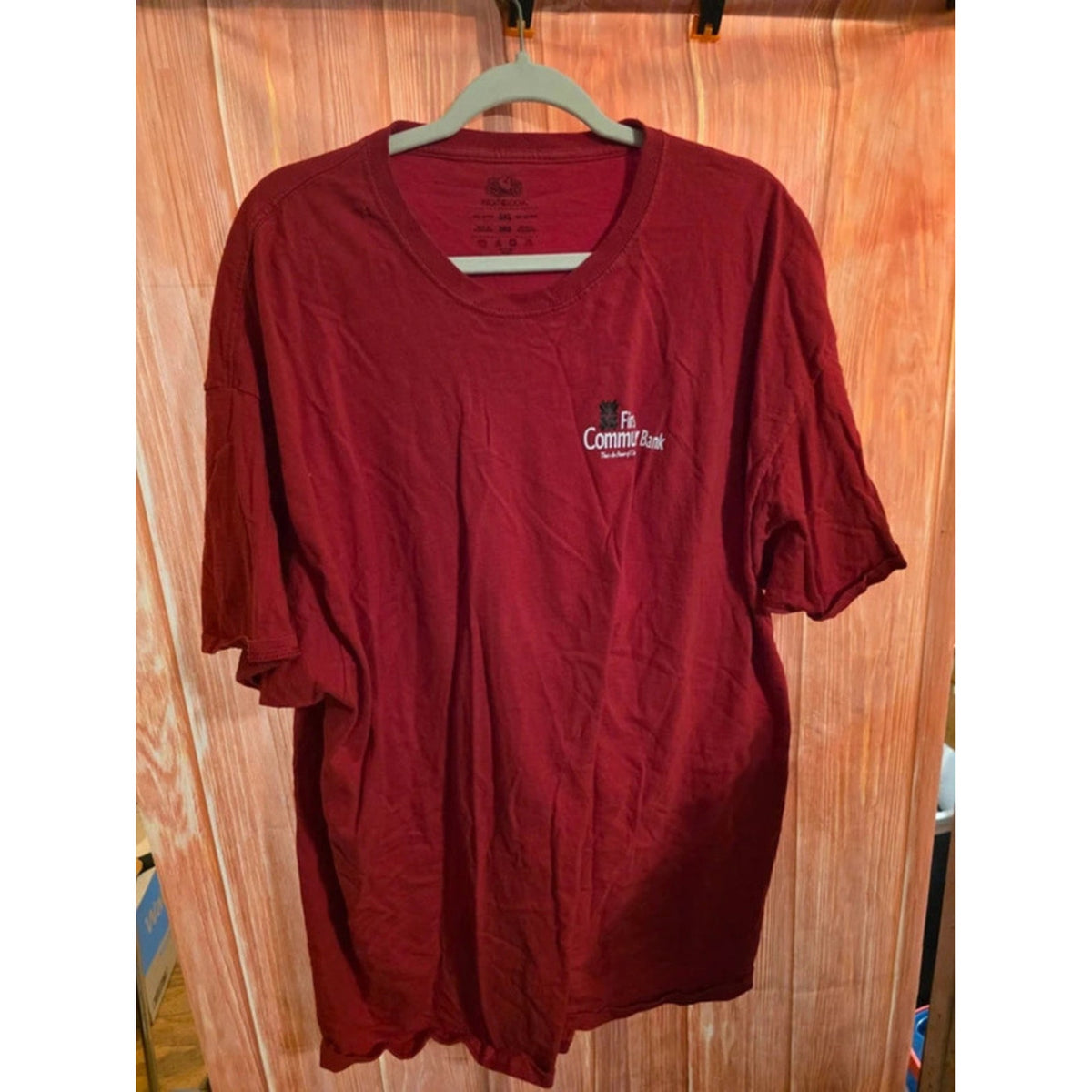 Fruit of the Loom Maroon Short Sleeve T-Shirt Cotton Crewneck Tee 3XL Big & Tall