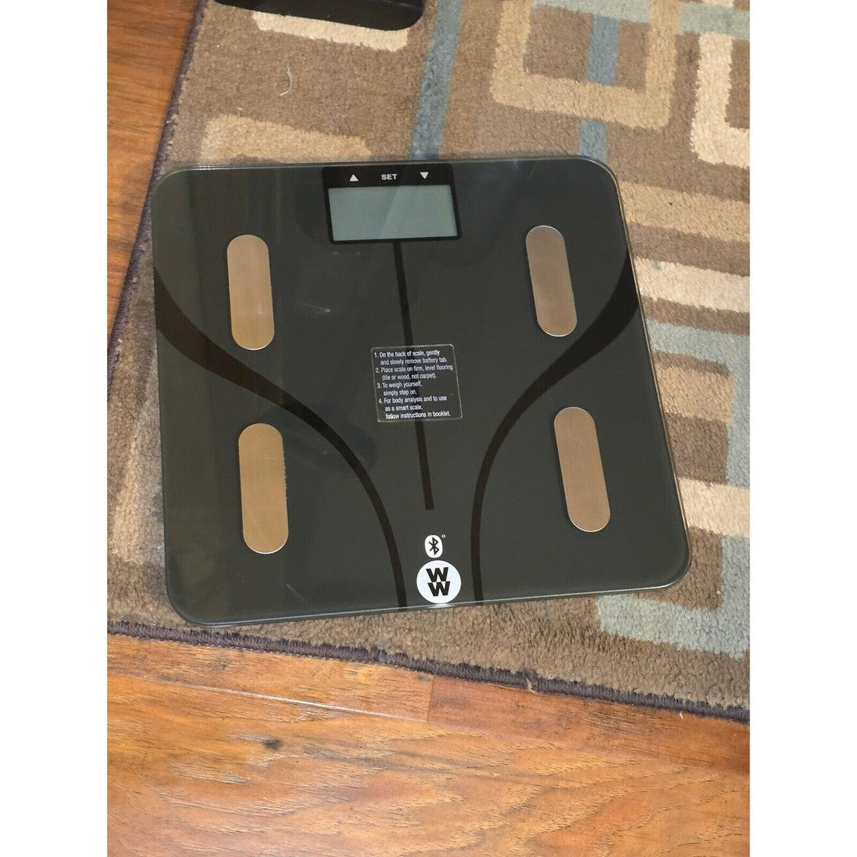 WW by Conair Bluetooth Body Analysis Smart Digital Bathroom Scale Black Glass