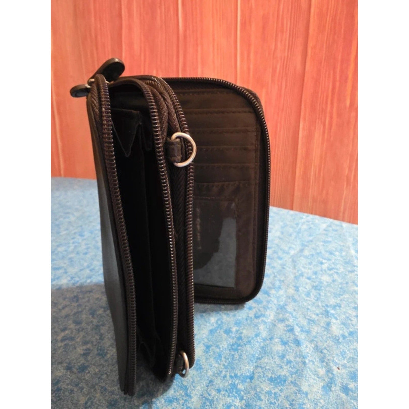 4 Vintage Leather Wallets Checkbook Organizer Snap Pocket Card Holder Set