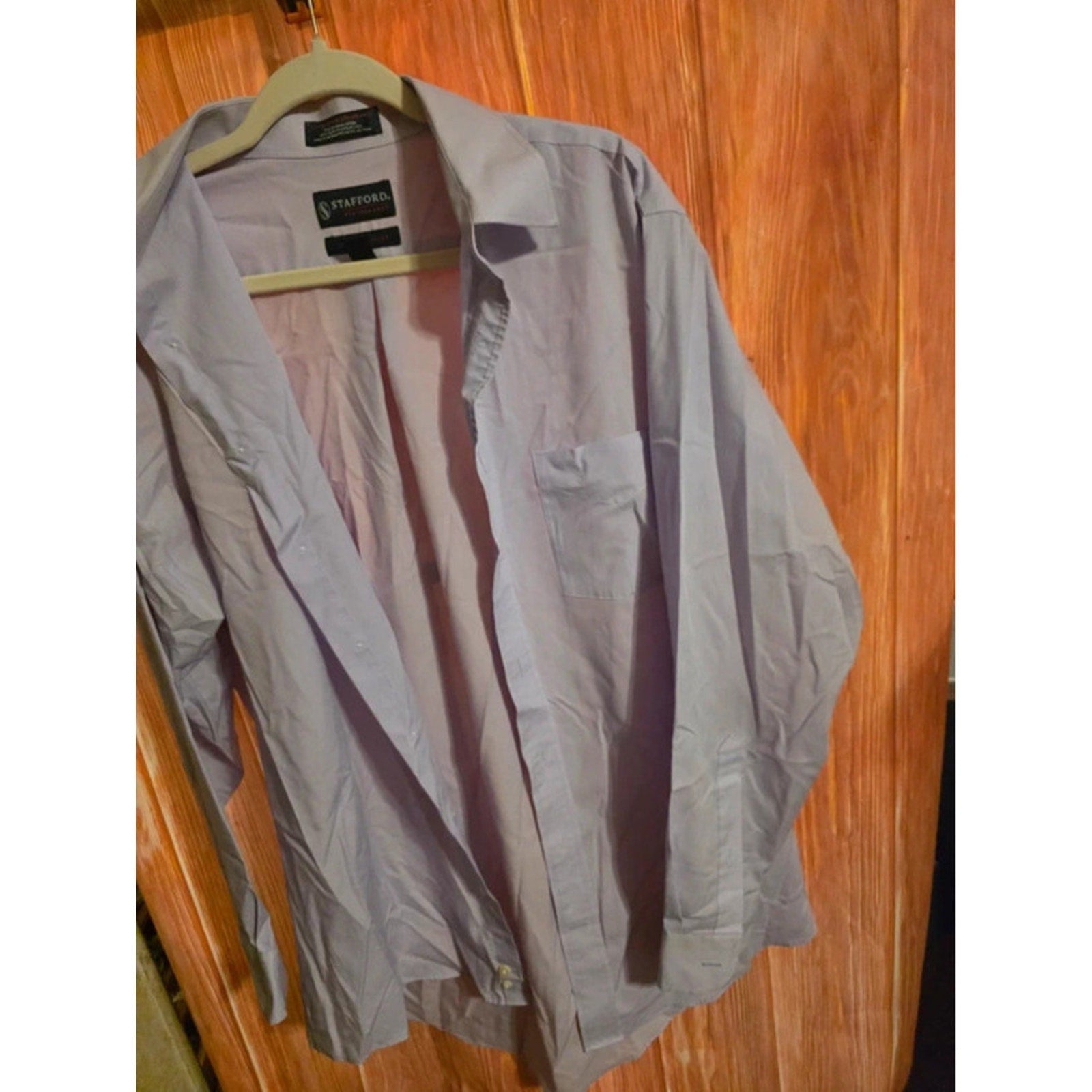 Stafford Performance The Super Shirt Mens Dress Shirt Long Sleeve Lavender Lilac