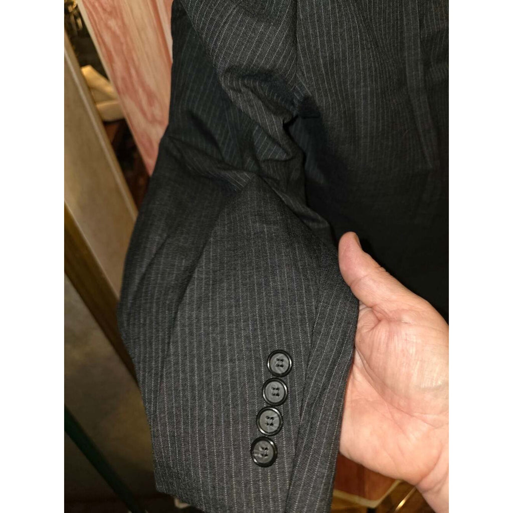 DKNY Mens Sport Coat Dark Grey With Pinstripe