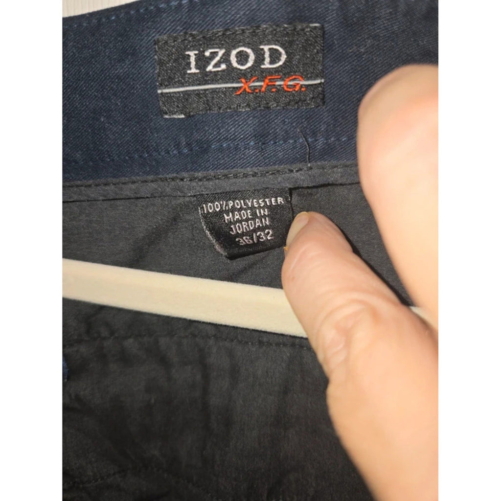 IZOD Mens Performance Golf Chino Pants 36x32 Navy Blue