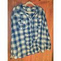 Cato Blue and White Plaid Button-Up Shirt 26/28