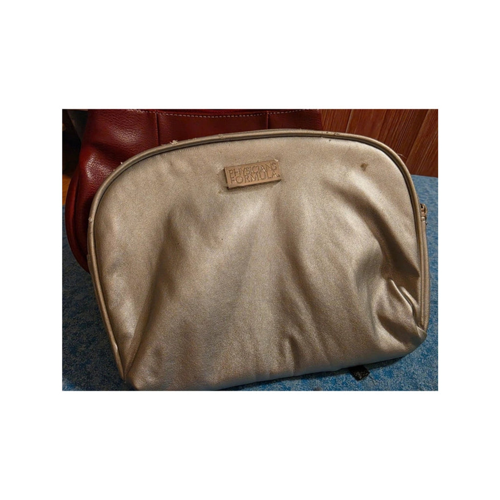 4 Cosmetic Bags Physicians Formula Silver Clear Corset Red Pouch Tan Drawstring